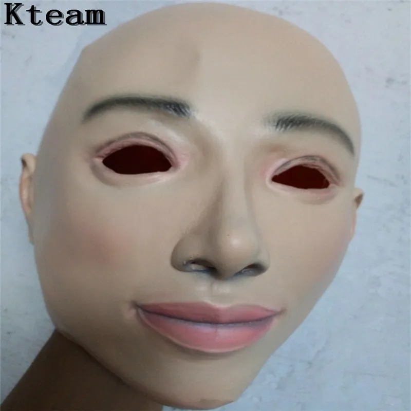 Top Grade Halloween Party Cosplay Female&Male Face Mask Latex Party Real Human Crossdress Skin Mask Cool realistic mask Costume