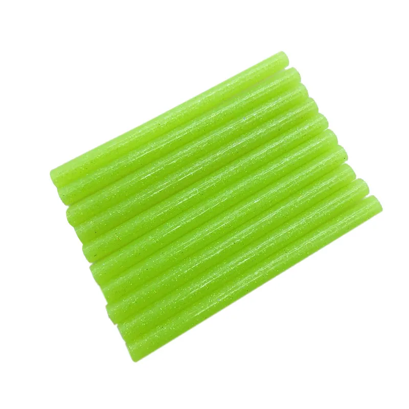 10pcs Colourful 7mm Green Glitter Hot Melt Glue Sticks For Glue Gun Craft Phone Case Album Repair Accessories Adhesive 7mm Stick