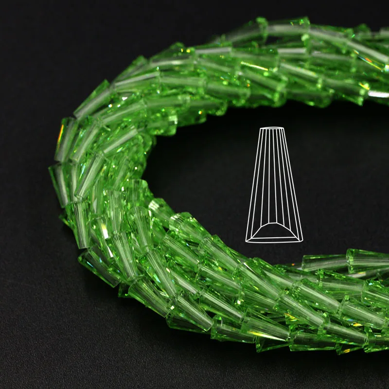 45Pcs/Lot 6x12mm Faceted Tower Glass Bugle Beads Charms Crystal Beads for Jewelry Making Wholesale Lots Bulk Women Accessories