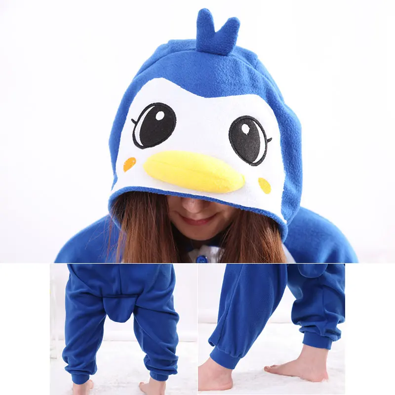 EIGHT UP Blue Penguin Onesies Unisex Adult Pajamas Kigurumi Cosplay Costumes Animal Onesie Sleepwear Jumpsuit For Male Famale