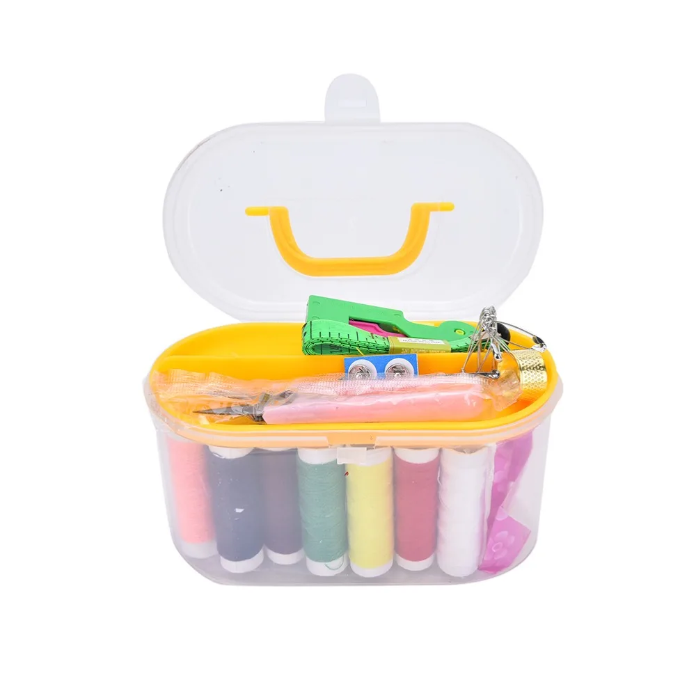 New 50 Set Portable Mini Travel Sewing Kit With Box Needle Threads Scissor Thimble Home Tools