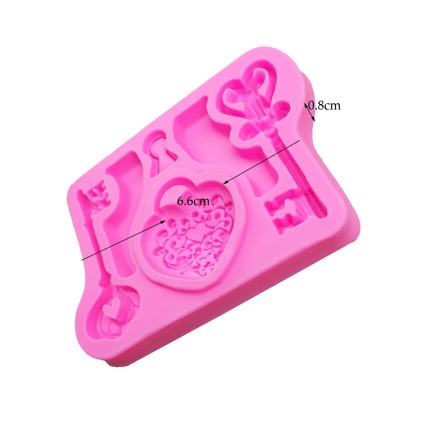 M0712 Lock silicone Love shape key fondant silicone mold for cake decorating tools cooking  Sugarcraft