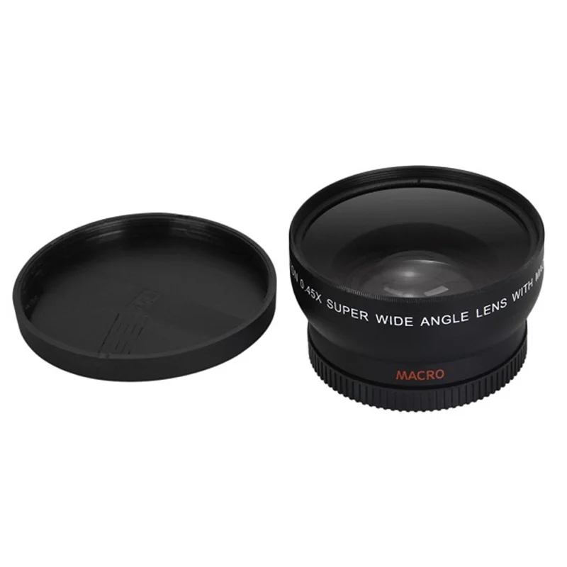 CAENBOO 0.45x37mm 43mm 46mm 49mm 52mm Wide Angle Macro Lens Wide-Angle Camera Lens For Canon EOS Nikon For Sony Lens Accessories