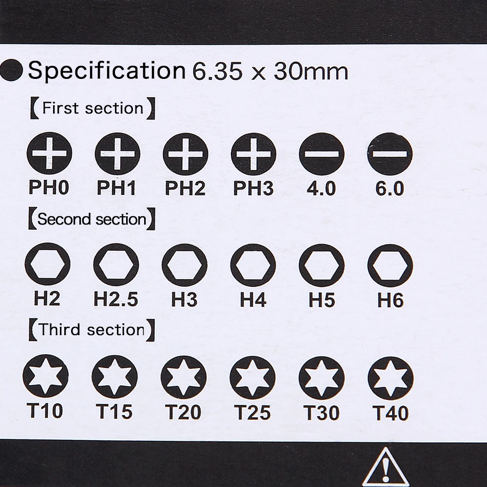19Pcs/Set Magnetic Screwdriver Bit Set - 1/4" Hex Shank S2 Steel Bits (Philips/Slot/Hex/Torx) with Adjustable Wrench,Tool Kit