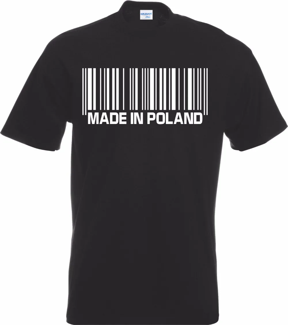 Summer 2019 100% Cotton Cheap T Shirt Designmade In Poland Barcode T-Shirt Polish Polska Support Pole Gift Funny skate Tee shirt