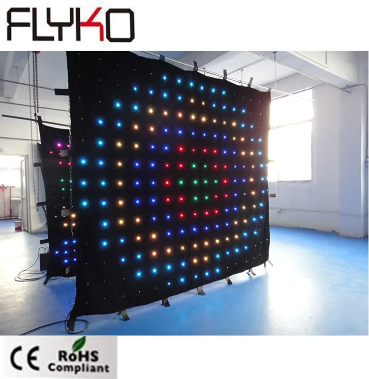 

2m by 3m stage lamps video display indoor led flexible curtain screen P18cm