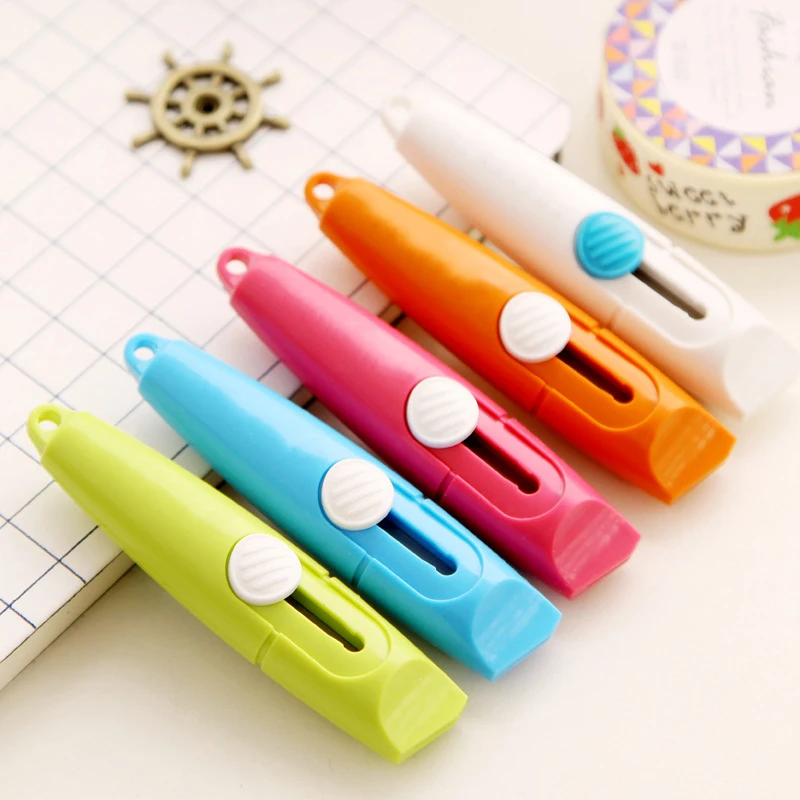 Mini Utility Sweet Candy Color Portable Knife Paper Cutter Cutting Paper Razor Blade Creative Household Supplies