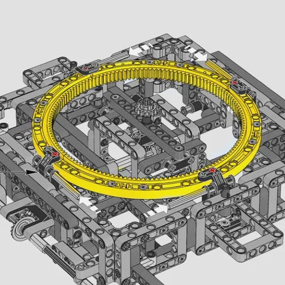 Self-Locking Bricks -- MOC Technical Building Blocks 4PCS/set CIRCLE GEAR RACK 6151167 11X11 compatible with major brand