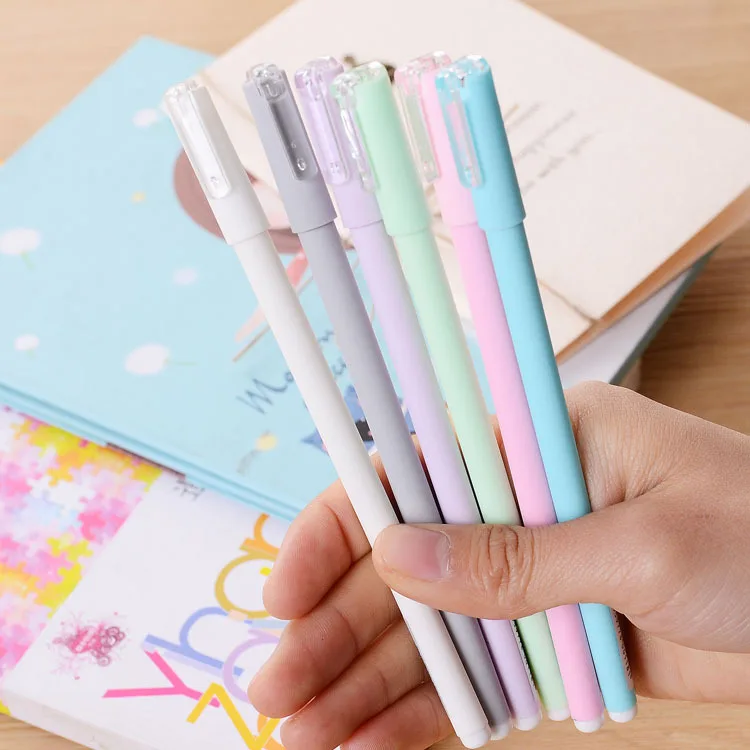 

20 шт игольчатая трубка 0,5 мм Милая конфетная цветная гелевая ручка Студенческая поставка знак черные чернила для ручек Длина около 15,5 см Бесплатная доставка