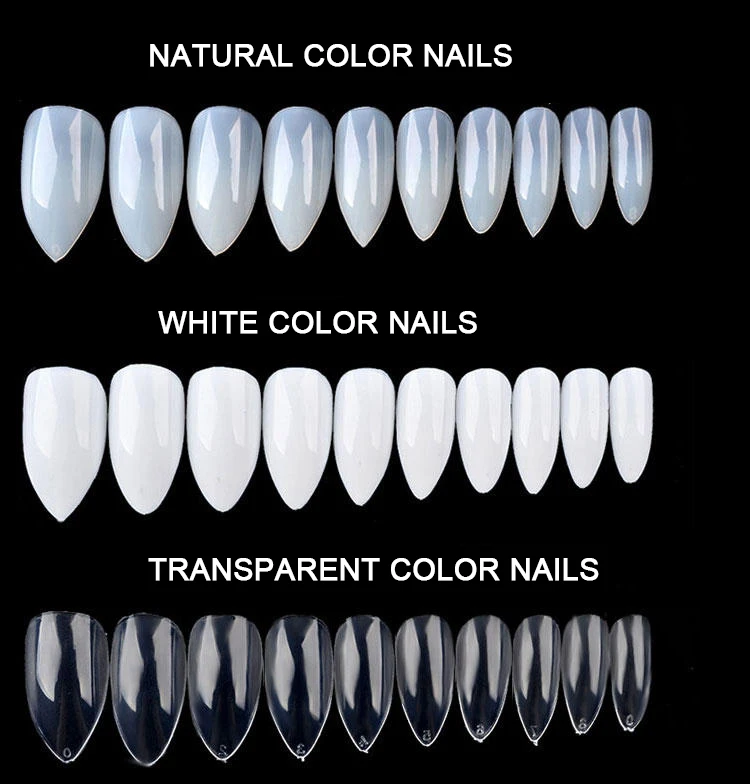 Puntas de uñas artificiales para mujer, Color Natural, transparentes, falsas, acrílicas, 600 piezas