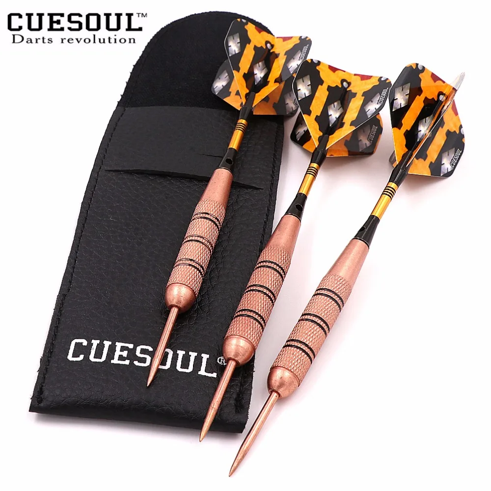 CUESOUL Brass Barrels Nickle Planting Darts Professional Steel Tip  Darts Set with Darts Bag