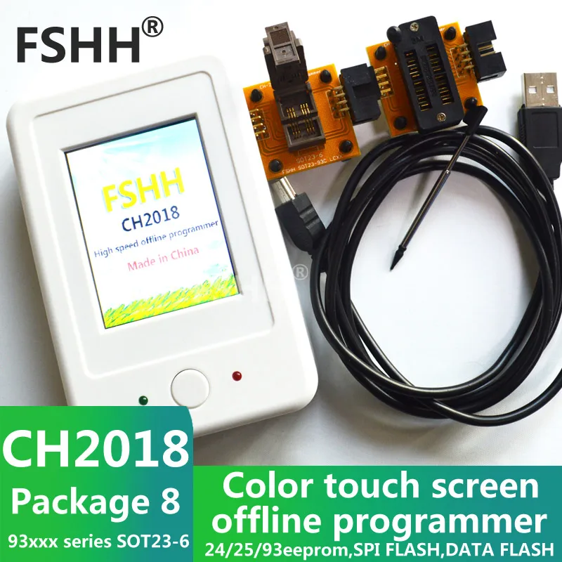 CH2018 màn hình Màu ẩn lập trình SPI lập trình 24/25/93 DỮ LIỆU EEPROM SPI FLASH với 93xx SOT23-6 ổ cắm bộ chuyển đổi