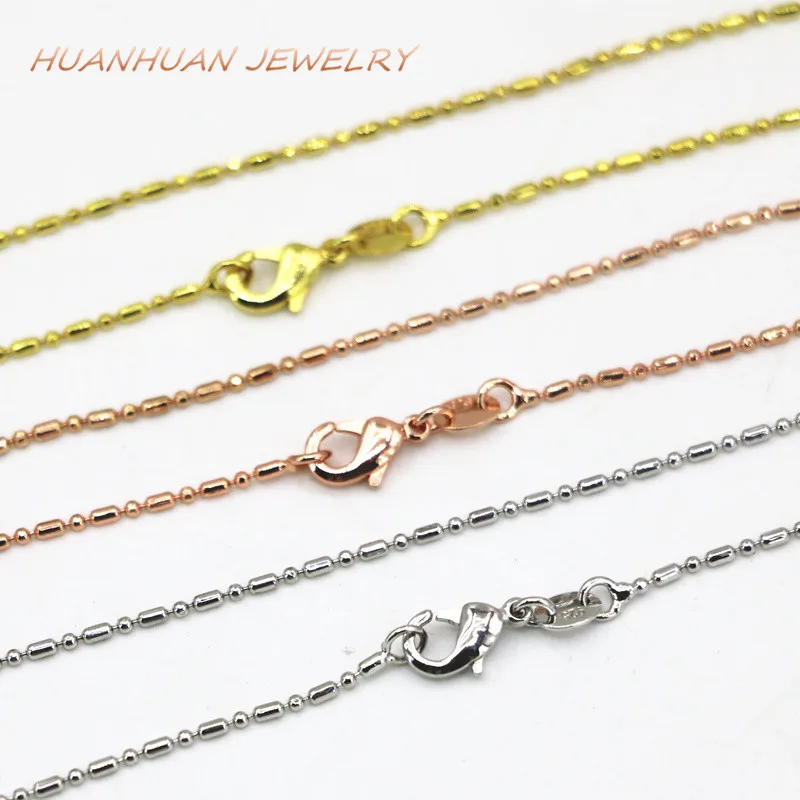 

Fashion Statement Women 3 PCS Link Chain Necklace 1mm Copper Stainless Steel Chokers Chains Wholesale Price Jewelry 18inch B3385