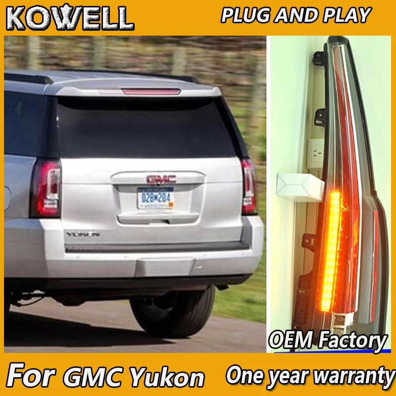 KOWELL Car Styling for Lampever car tail light for GMC for Yukon Rear Lamp 2015 2016 2017 Light Bar with DRL