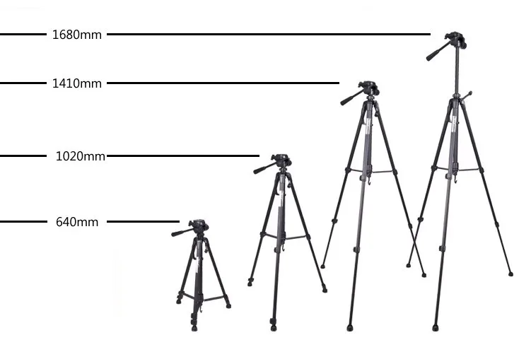 Weifeng WF3560 3-way Head Aluminium Alloy Tripod Lightweight for Camera with Bag