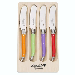 6.25'' 4pcs Laguiole Rainbow Butter Knife Cheese Dessert Spreaders Cream Knifes Dessert Tools Toast Breakfast Kitchen Utensils