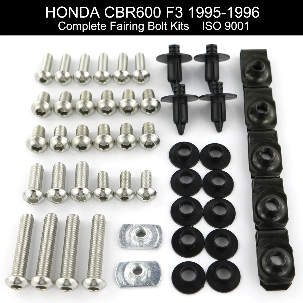 Fit For Honda CBR600 F3 1995 1996 Motorcycle Full Fairing Bolts Kit Covering Bolts Screws Nut Clips Stainless Steel