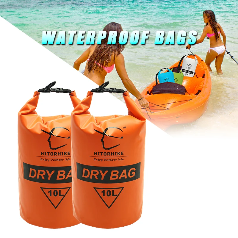 HITORHIKE 10L Professional Waterproof Dry Bag Pouch Camping Boating Kayaking Rafting Canoeing Swimming Bags Backpack Stuff