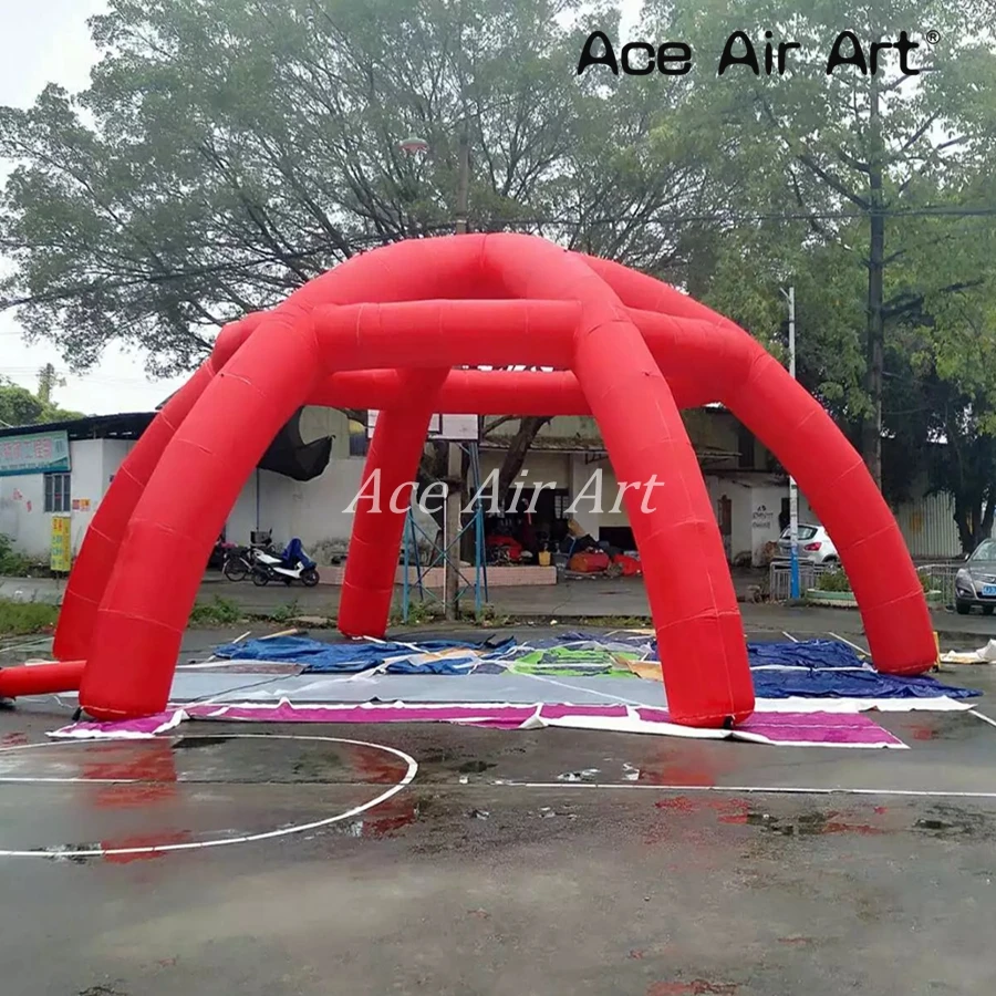 Tente Araignée Gonflable Rouge de 10m de Diamètre, Ballon de Station d'Événement avec Ventilateur et Expédition Gratuite