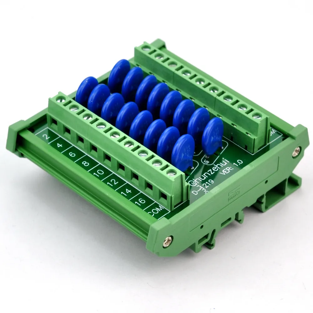 16 채널 커먼 딘 레일 30V SIOV 배리스터 서지 보호 SPD 모듈.