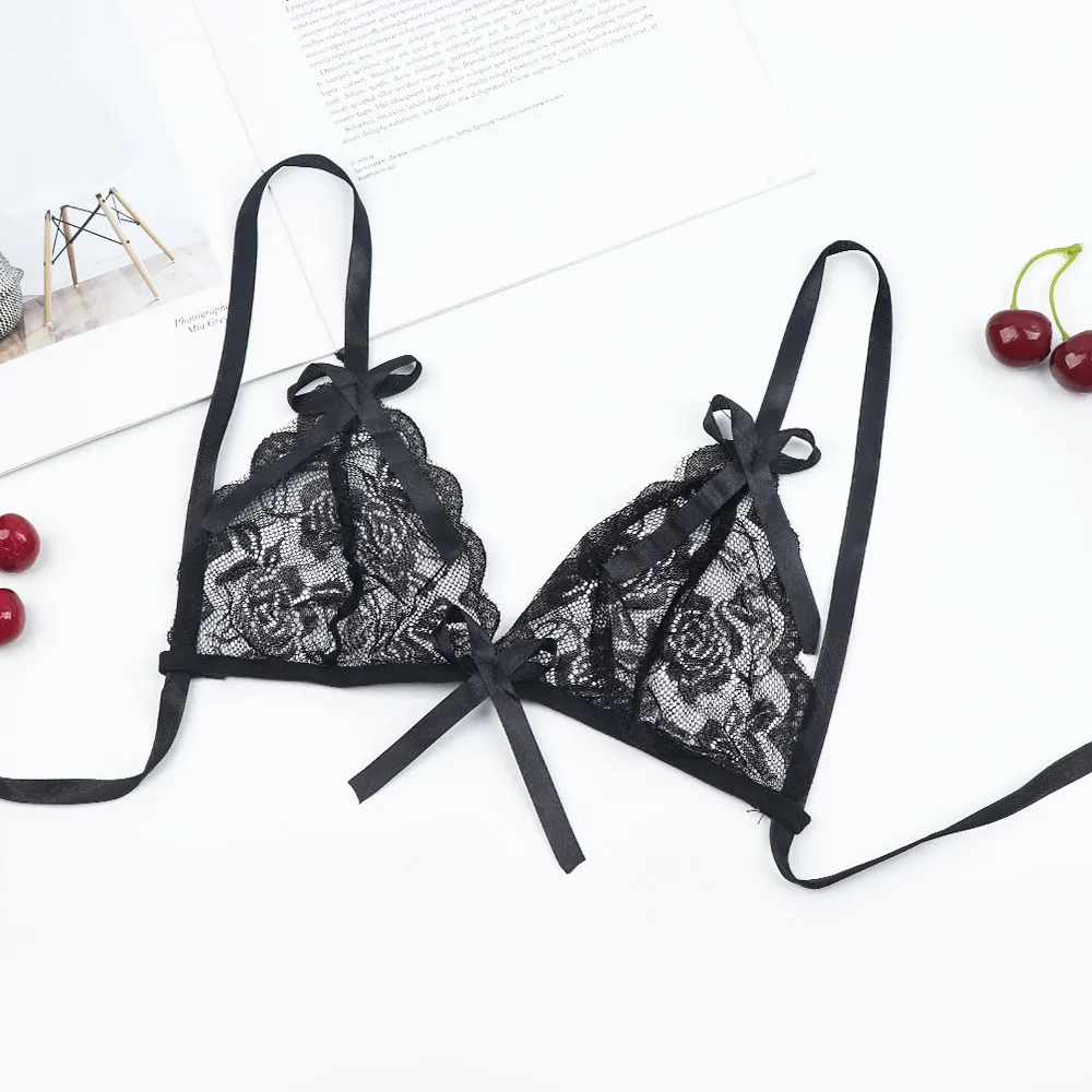 Soutien-gorge et string en dentelle, lingerie sexy, sous-vêtements noirs et rouges 7.0, olympiques fantaisie, usage spécial, 1 ensemble