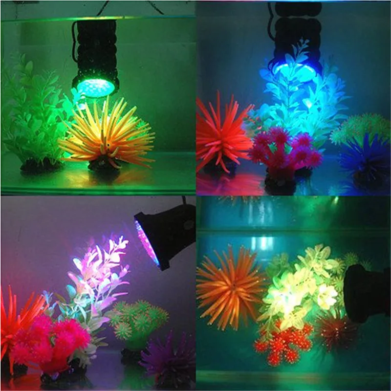 adjustable Submersible spotlight Underwater 36LED Spot Light Garden Pond Fish tank waterproof Aquarium pool lamp-COLOR CHANGING