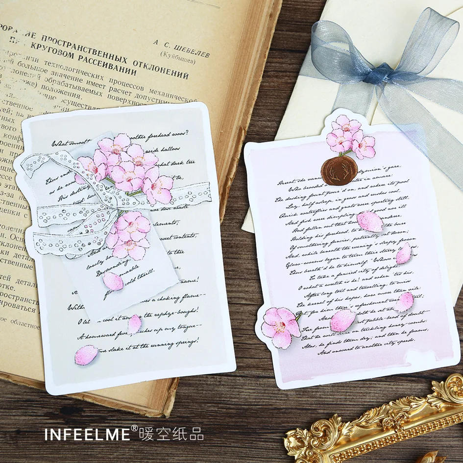 30 Tờ/Tập Cherry Blossom letterhead Bưu Thiếp/Thiệp Chúc Mừng Thẻ Thẻ/Tin Nhắn/Thư Sinh Nhật Quà Tặng Phong Bì Thẻ