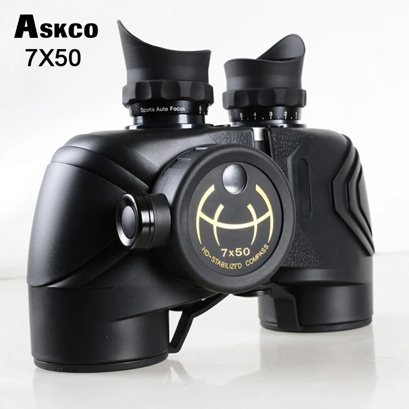 

Military 7x50 HD Professional Waterproof Floating Binoculars Bak4 Prism Army Individual Focus Telescope With Big Compass