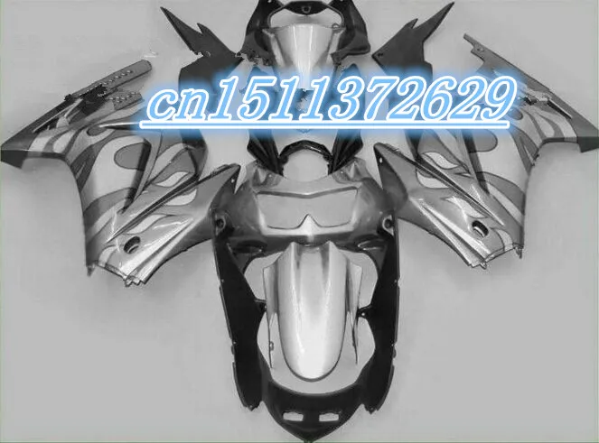 Bo ABS silver black Fairing for blue KAWASAKI Ninja ZX-250R 2008-2012 ZX 250R 08 09 10 11 12 2008 2009 2010 2011 2012