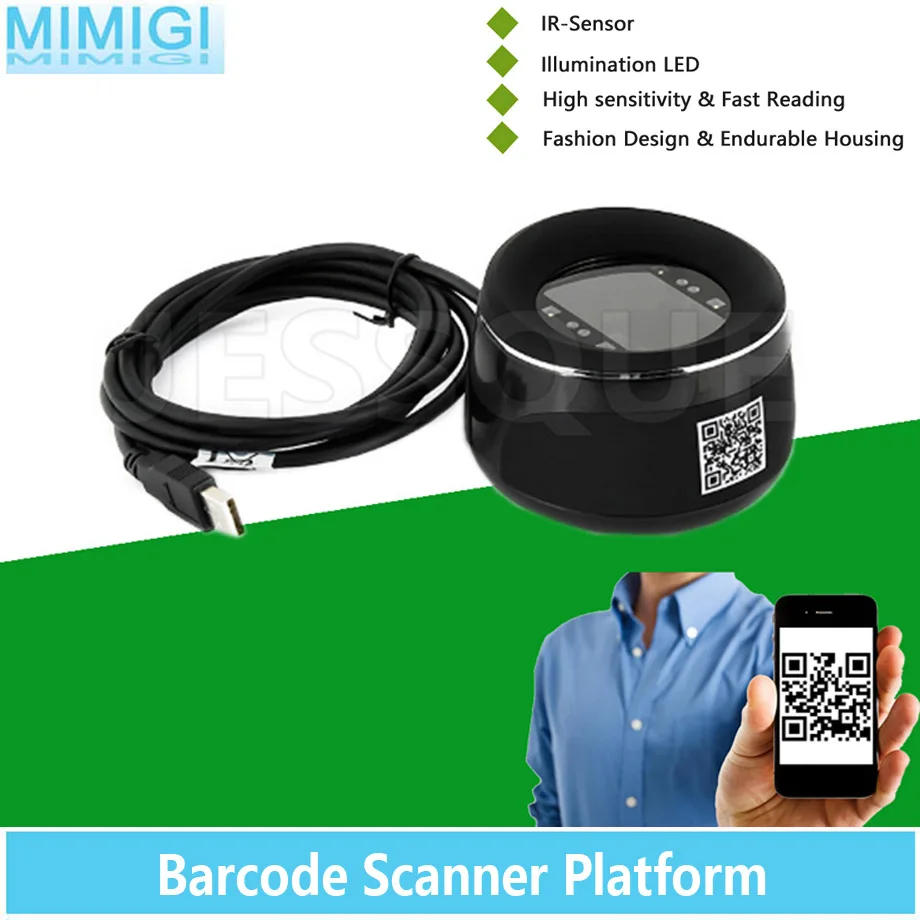 Leitor de código de barras para computador, scanner de códigos de barras com interface usb para pagamento de celular