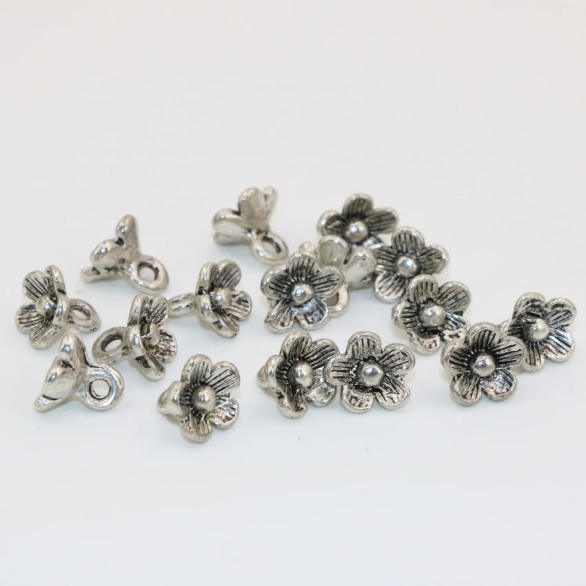 

New fashion classicl design 9mm 30pcs Antique flower shape spacers beads Tibet silver-color accessories 9mm diy findings B2535