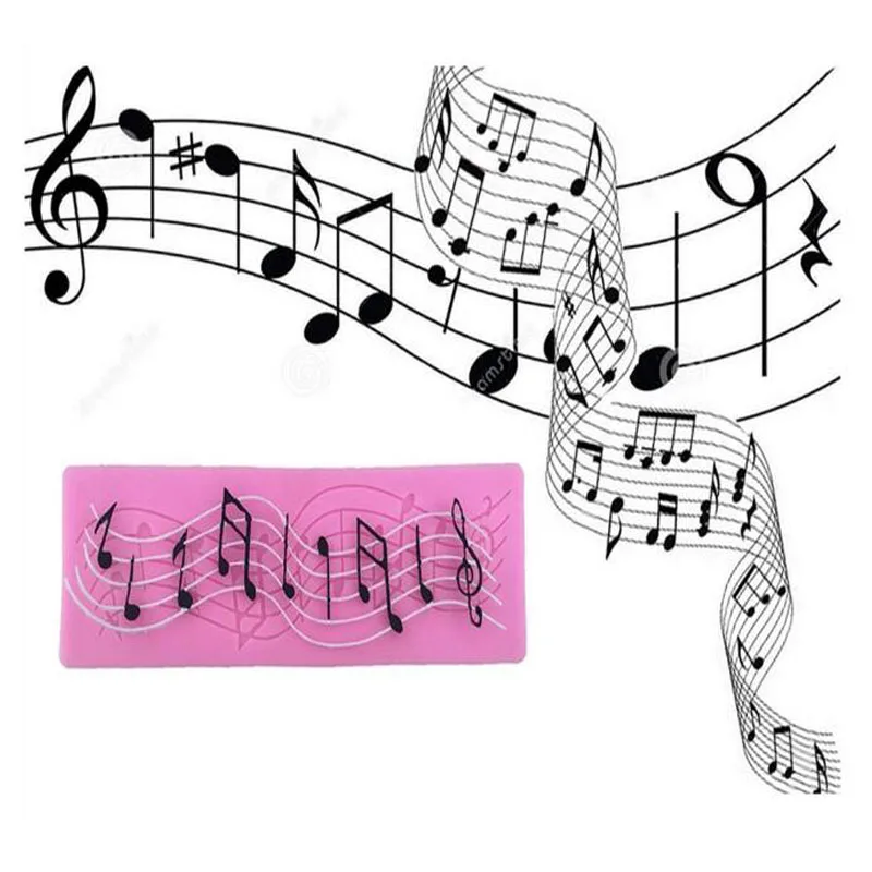 

Music symbol lace lace silicone pad printing pattern candy cake cake edge decoration mold cake dessert decoration mold