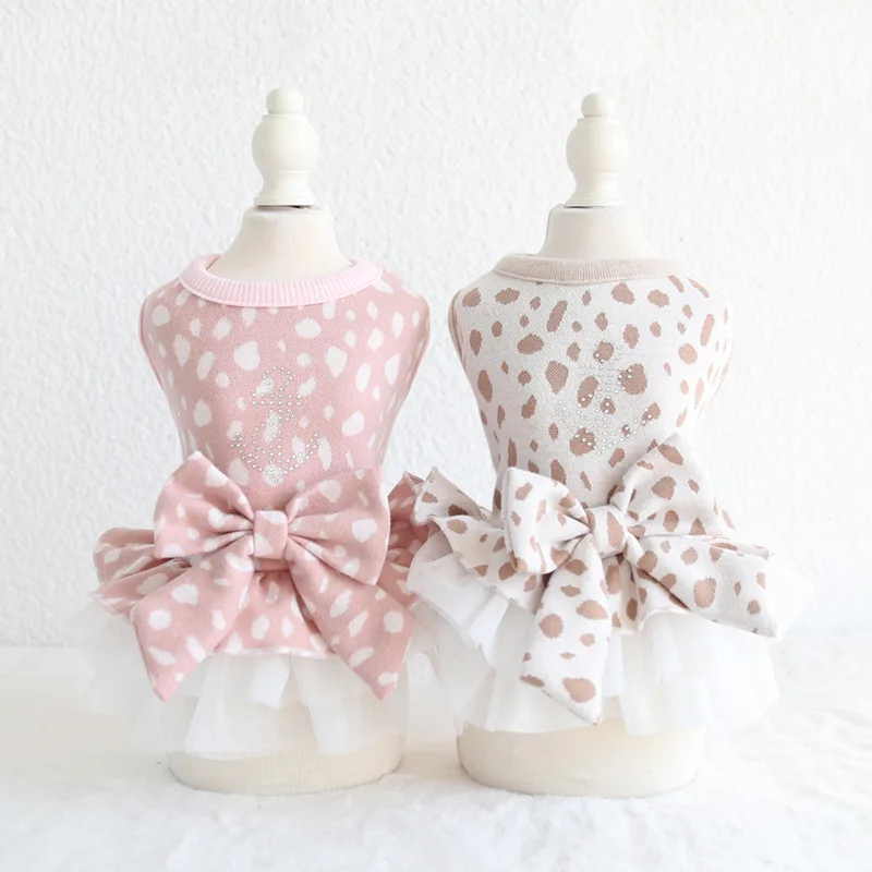 

Bleading Bow Lace Pet Dog Clothes Summer Dress Dog Vest Cat Dress Dog Dress Floral Pet Dress Clothing Puppy Chihuahua