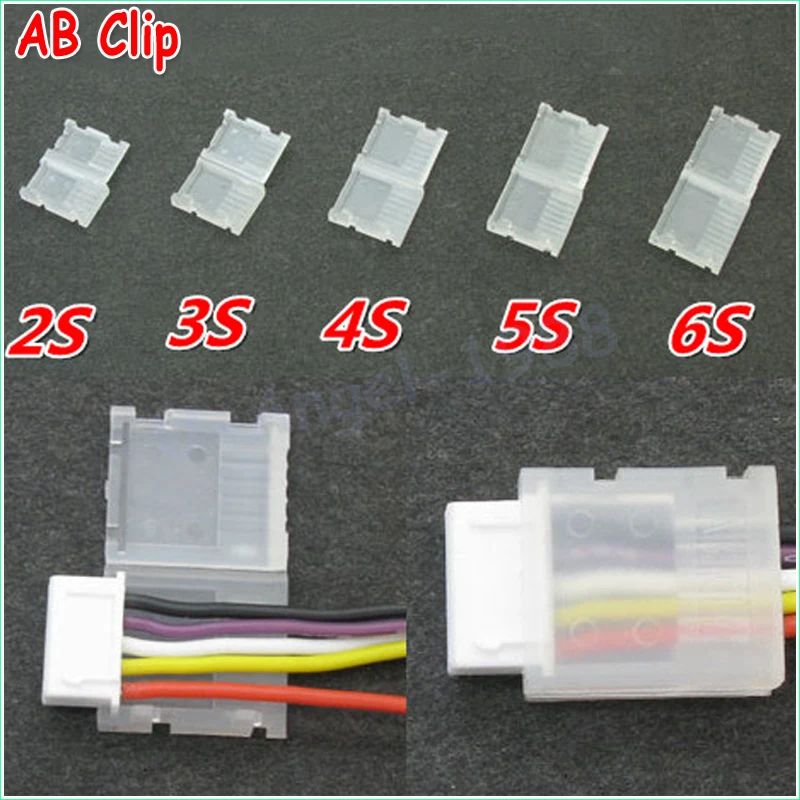 20pcs/lot 2S 3S 4S 5S 6S JST-XH Balanced head protection Balance Plug Savers AB Clip for Rc Lipo Battery