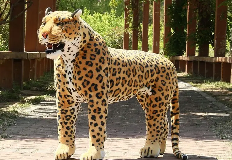 huge simulation leopard toy  big standing leopard doll gift about 110x75cm 1730