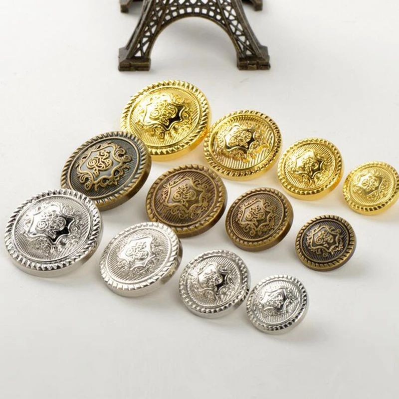 100 pcs/lot Retro Plastic Button Antique Brass Copper Jeans Coat Jacket Button Clothes Decorative Buckle Button Sewing Button