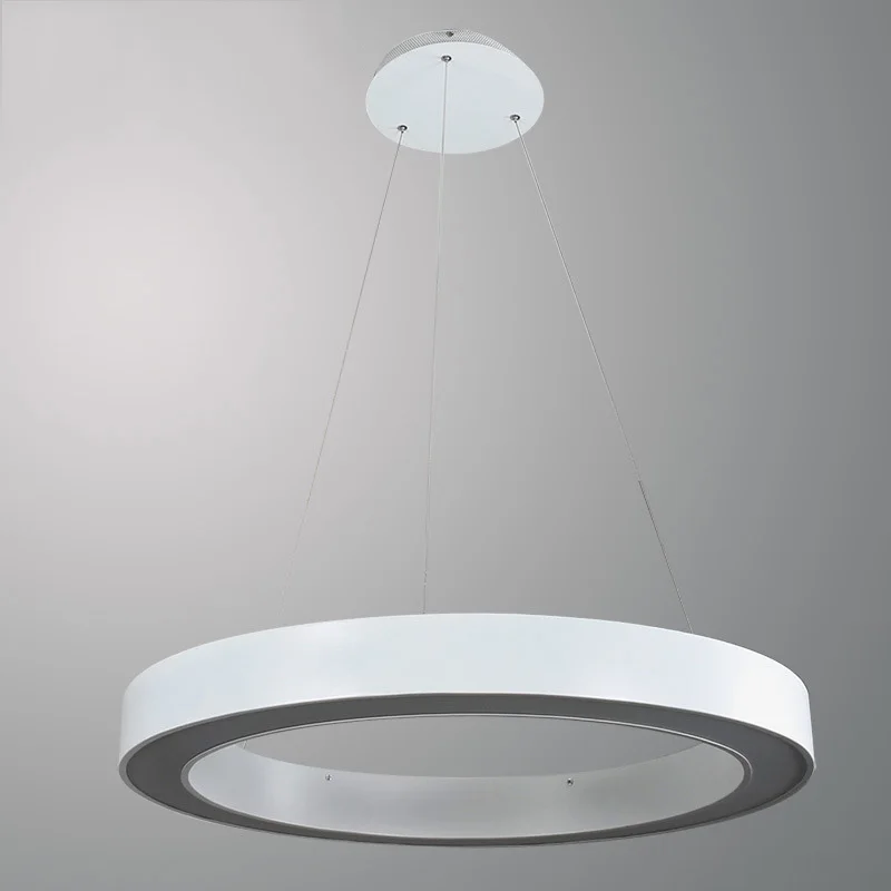 40 60 80CM Simple Modern LED Pendant Lights Round Circle Suspension Hanging Lamp Office Home Decoration Lamp Black White