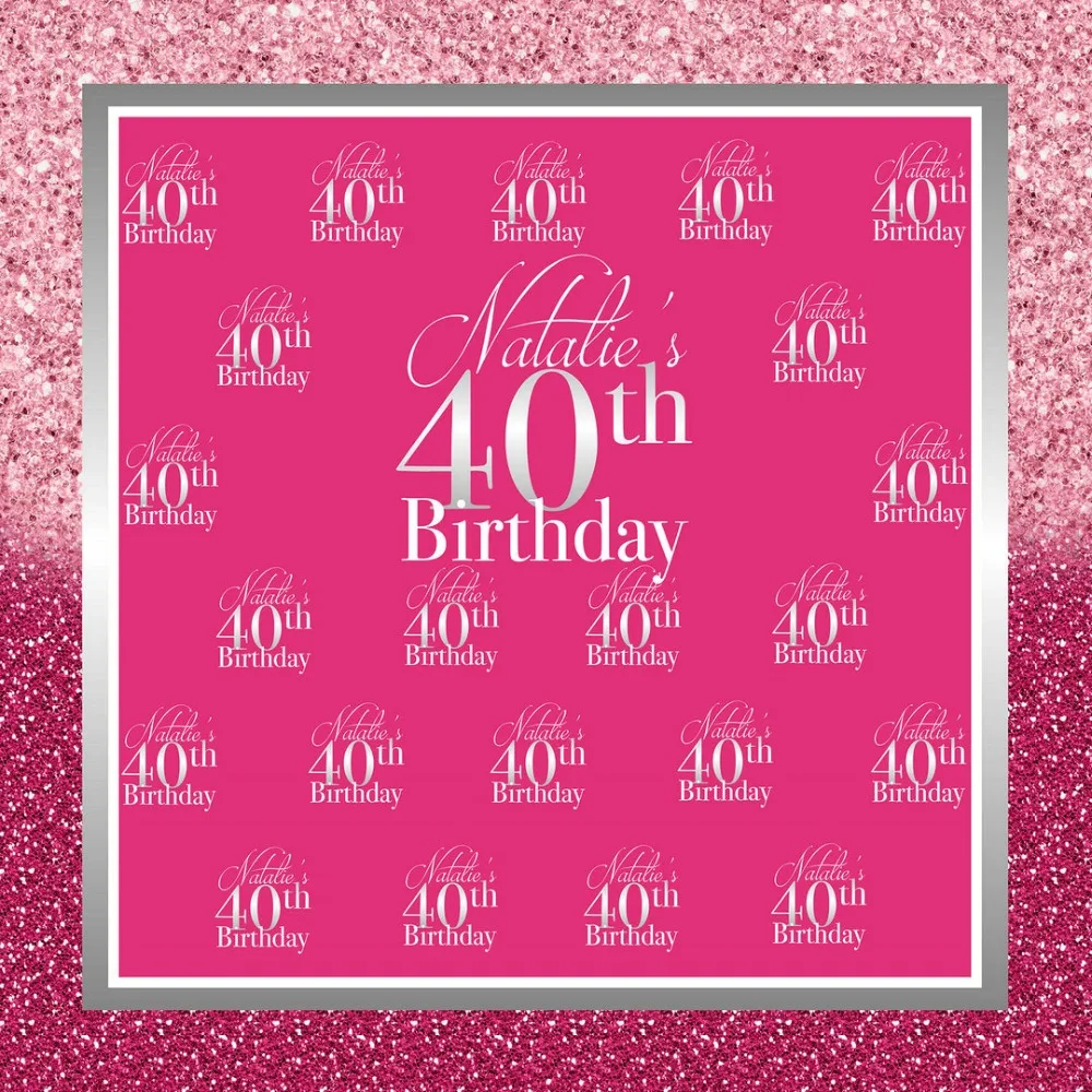 

custom Pink Sparkle 40th Birthday Sequins photography studio background High quality Computer print party backdrops