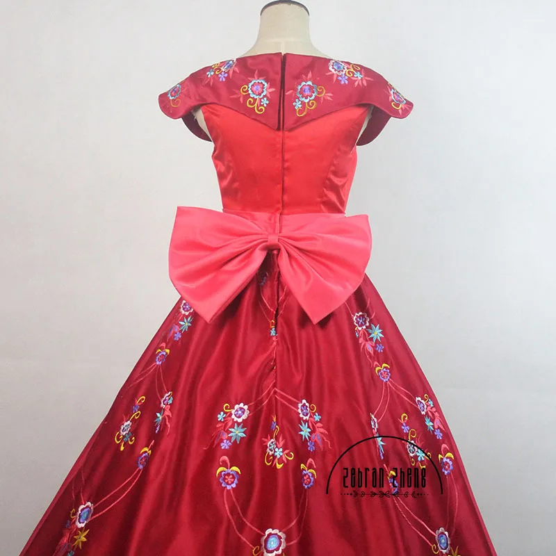 Princess Elena Cosplay Costume Red Luxury Embroidery Princess Dress Halloween Costume For Women Custom Made