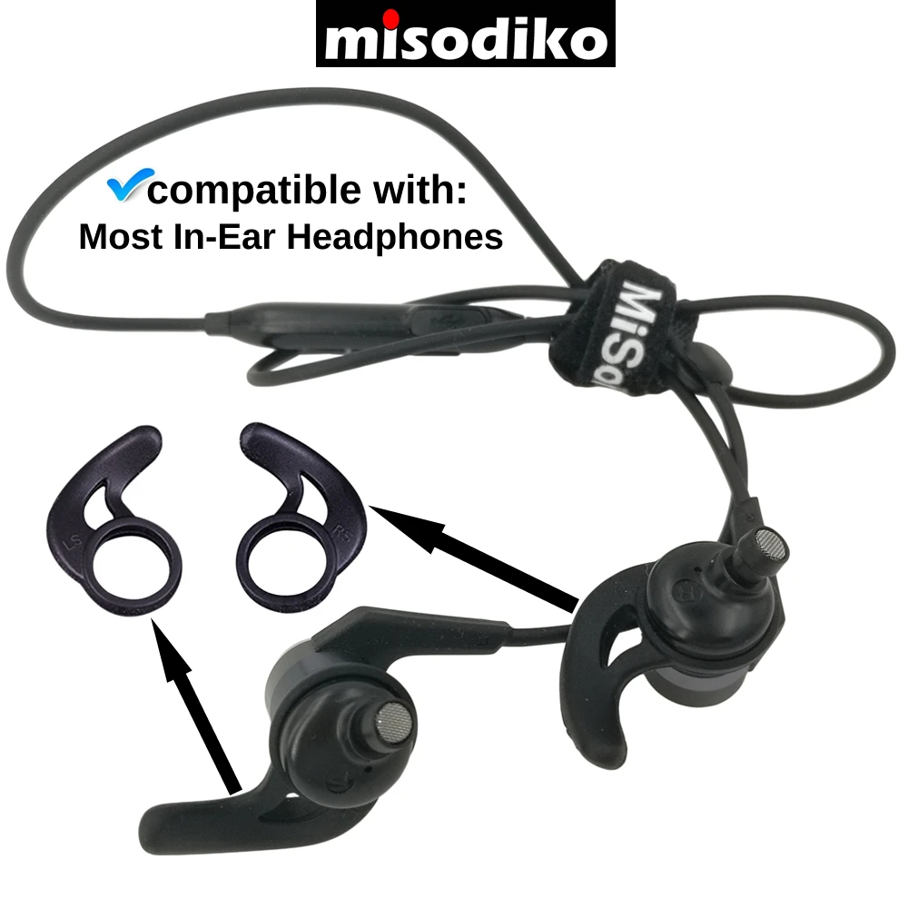 misodiko Anti-slip Ear Fins Hooks for Jaybird X4 X3 X2 Bluebuds X,BeatsX Bluetooth Sports Headphones,Silicone Earbuds Tips Wings image 3