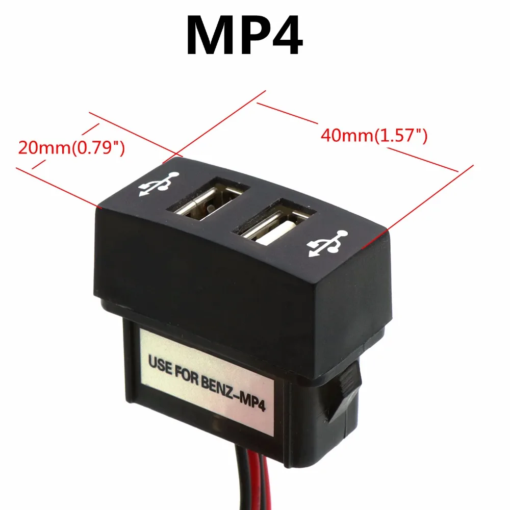 Dual USB Car Charger Input Voltage 12v/24v , Dual USB 2.1A/2.1A Use for Mercedes Benz Actros MP4