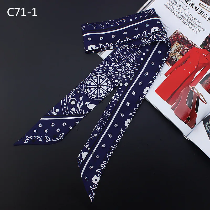 New Design Luxury Brand Scarf Paisley Print Silk Scarf Women Handle Bag Ribbons Fashion Head Scarf Small Long Scarves