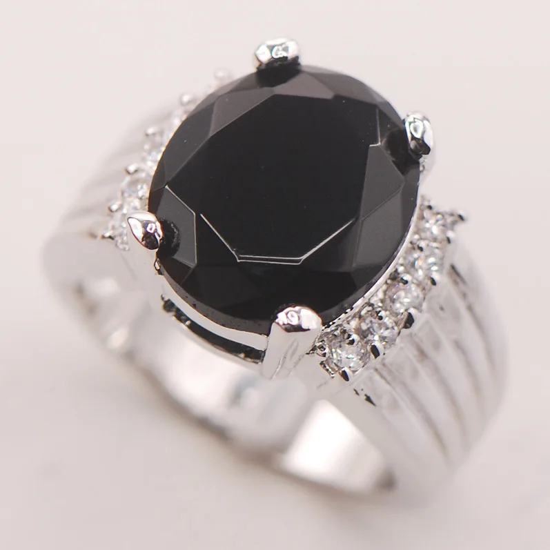 

Black Onyx Fashion Women 925 Sterling Silver Ring F750 Size 6 7 8 9 10