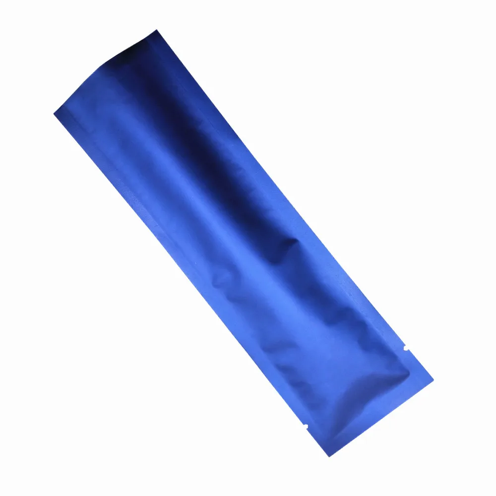 

Blue Open Top Pure Aluminum Foil Heat Seal Packaging Bag Mylar Coffee Powder Vacuum Storage Flat Pouch Snack Retail Package Bag