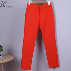 Pantalon crayon élégant pour femmes, couleur bonbon, pour le printemps, grande taille 4XL, spinal Spodnie Leggings, mode slim fjl