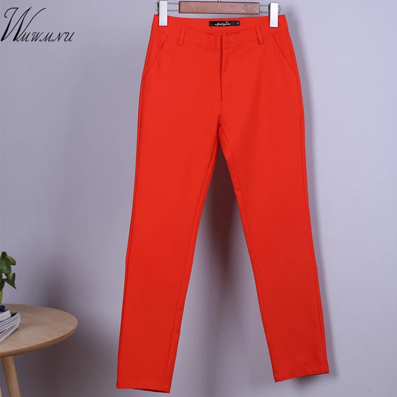 Women Spring Candy Colors Pencil Pants Elegant Stretch Plus Size 4xl Mom Spodnie Leggings Pantalones Fashion Skinny Trousers