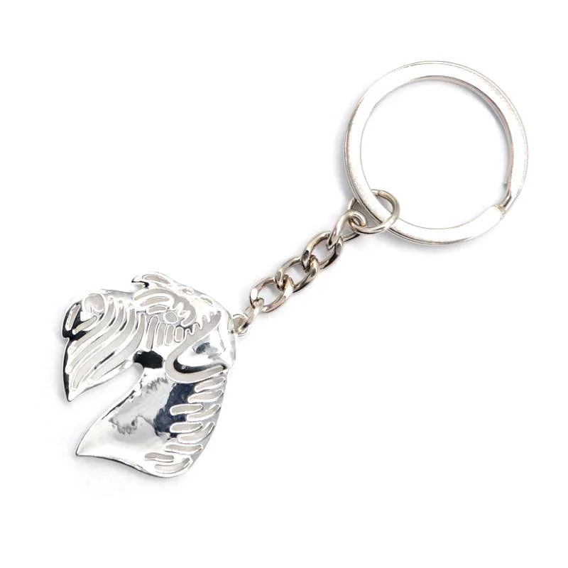 New Style Metal Pet Key Chains Female Alloy Giant Schnauzer Dog Key Chains