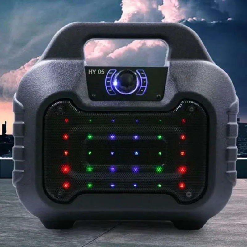 

Outdoor portable wireless bluetooth audio LED colored light Handle TF card MP3 usb rechargeable battery speaker player subwoofer