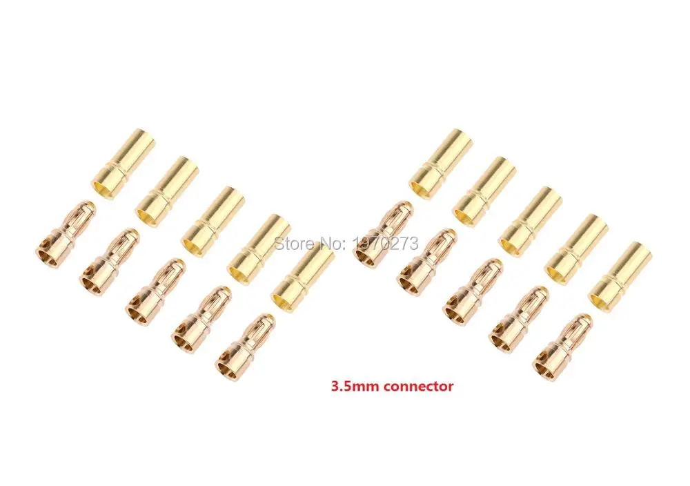 

20 Pairs / 40 Pairs 3.5mm Gold Plated Metal Bullet Banana Plug Connector RC Quadcopter Battery