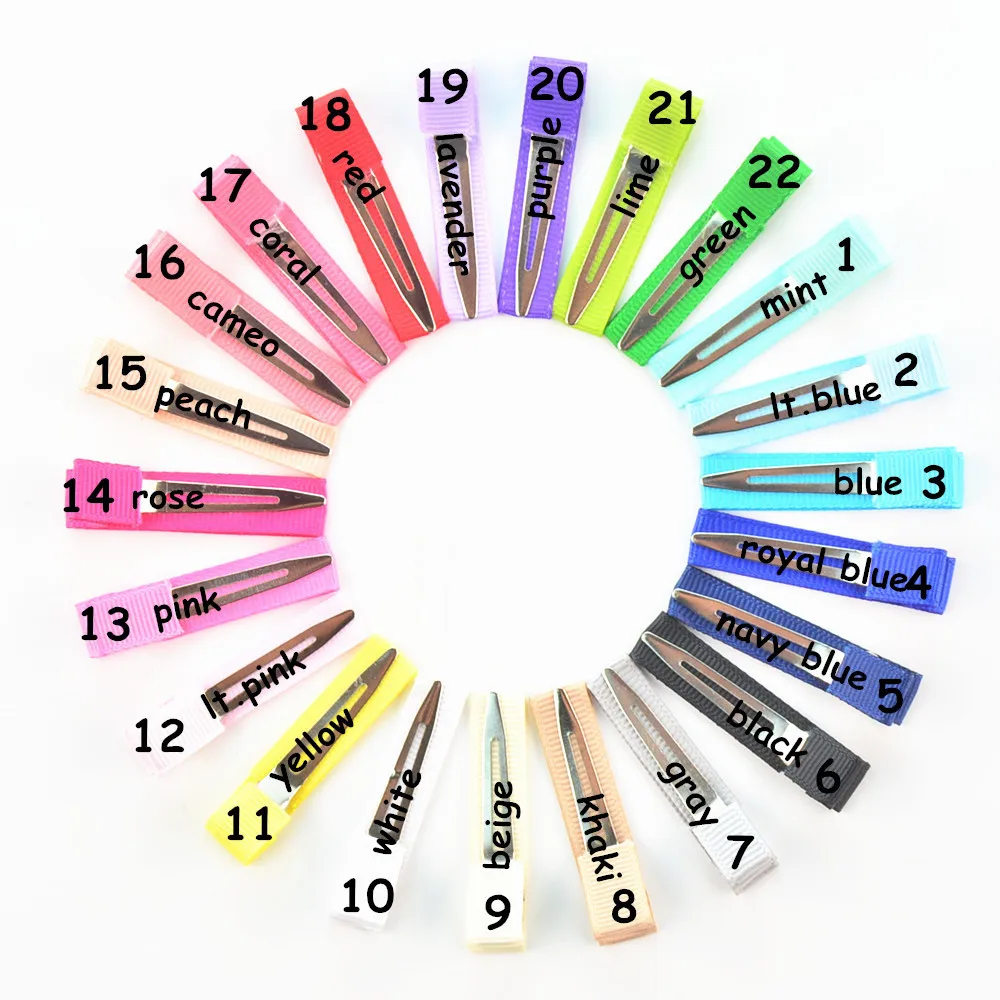 500 pcs/lot , Partially Ribbon Lined Alligator Clips - Single Prong Clips 45mm Pinch Hair Clip For DIY Hair Accessories